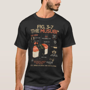 Spam Musubi Food Instruction Diagram Japanese Hawa T-Shirt