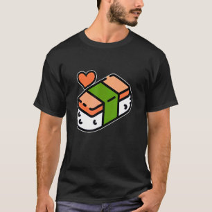 Spam Musubi Food Instruction Diagram Japanese Hawa T-Shirt