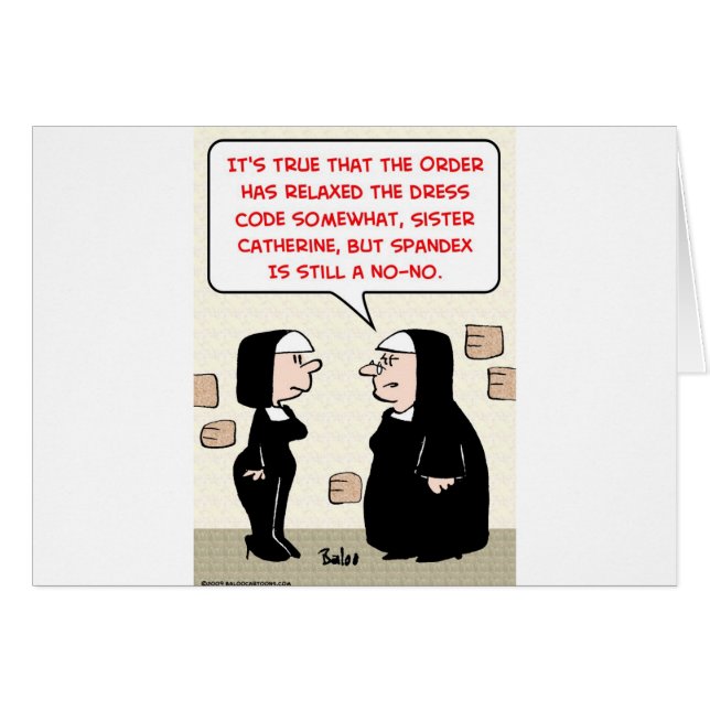 spandex nuns no-no dress code (Front Horizontal)