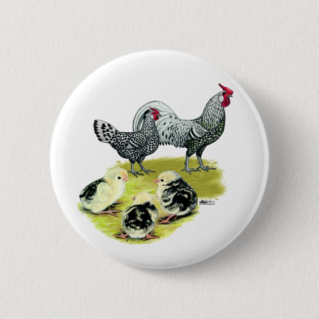 Spangled Hamburg Family 2 Inch Round Button (Front)