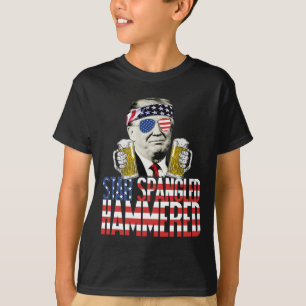 Spangled Hammered President Donald Trump Beer Love T-Shirt