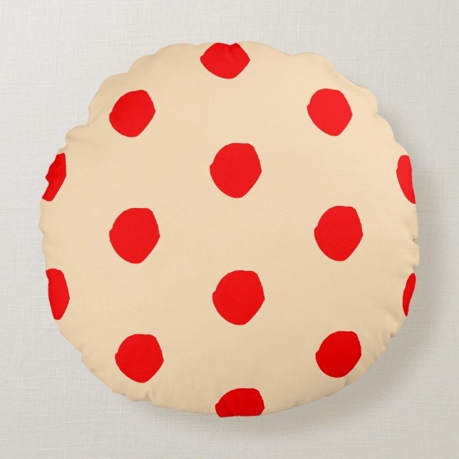 Spaniard polka dots Round Pillow (Front)