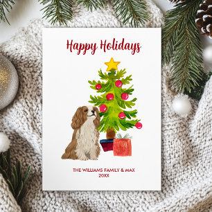 Spaniel Dog Family Christmas Holiday Card