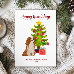 Spaniel Dog Family Christmas Holiday Card