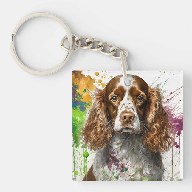 Spaniel Dog Keychain (Front)