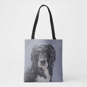 Spaniel dog mix pet portrait  tote bag