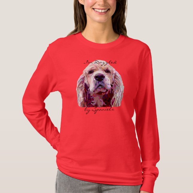 Spaniel Face in Dazzling Colours T-Shirt (Front)