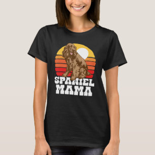 Spaniel Mama Cute Retro Cocker 80s Sunset Vintage T-Shirt