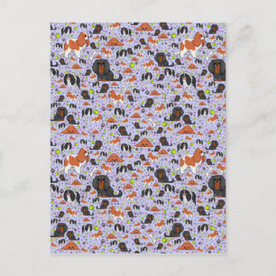 Spaniels in Purple Postcard