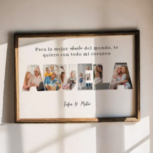 Spanish Abuela Photo Collage for Mother's Day Poster