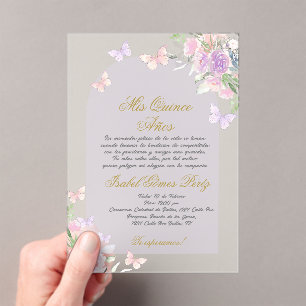 Spanish acrylic quinceañera acrylic invitations