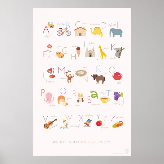 Spanish Alphabet Poster (Front)