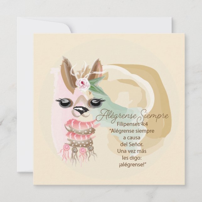 Spanish Always Rejoice greeting card (Front)