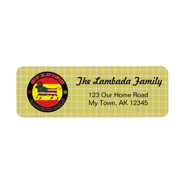 Spanish American Bull Address Labels (Front)