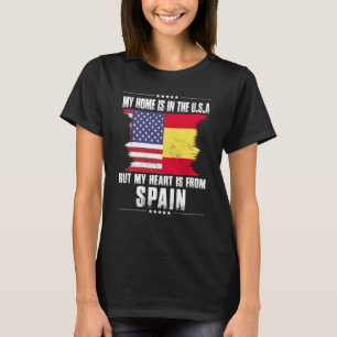 Spanish American Patriot Grown Proud Home Heart US T-Shirt