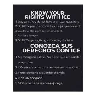 Spanish and English Know Your Rights ICE Poster