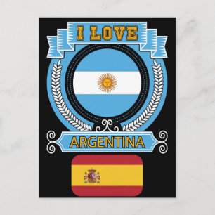 Spanish Argentinian Half Spain Argentina Espana Ar Holiday Postcard