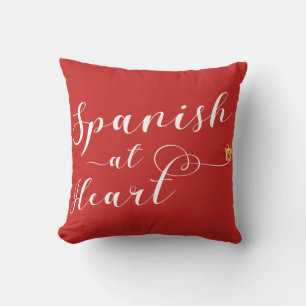 Spanish At Heart Throw Cushion, Spain Pillow