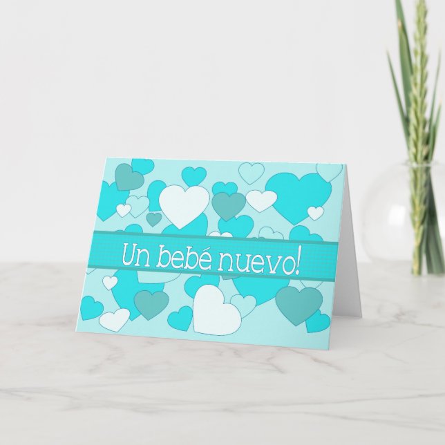 spanish Baby Boy Birth Announcement (Front)