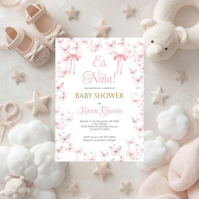 Spanish Baby Shower Girl Invitation (Creator Uploaded)