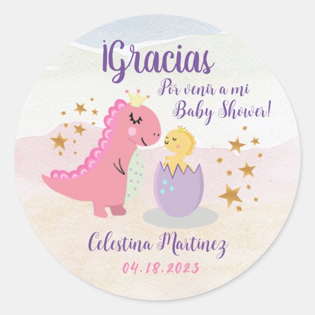 Spanish Baby Shower/Pegatina para Baby Shower Classic Round Sticker (Front)