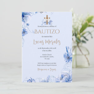 Spanish Baptism Boy invitation