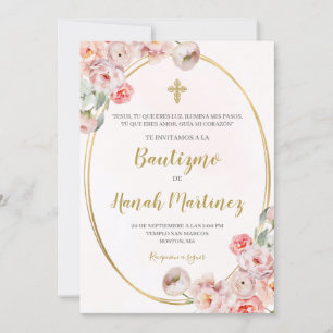 Spanish baptism for girl invitation