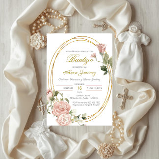 Spanish Baptism Girl Invitation