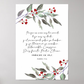 Spanish Bible verse Isaias 9 6 Poster