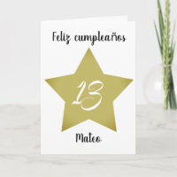 Spanish Birthday Card Feliz 13 Cumpleaños