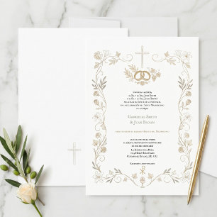 Spanish Boda Catholic Nuptial Mass Wedding Invitation