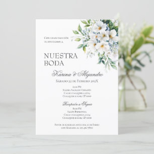 Spanish Boho Floral Wedding Invitation