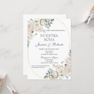Spanish Boho Floral Wedding Invitation