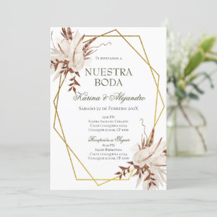 Spanish Boho Floral Wedding Invitation