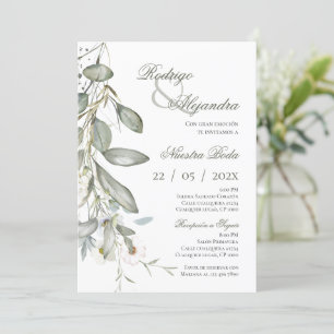 Spanish Boho Floral Wedding Invitation