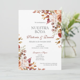 Spanish Boho Floral Wedding Invitation