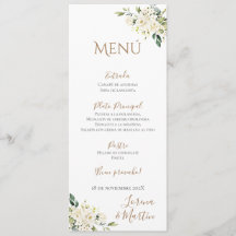 Spanish Boho Wedding Menu