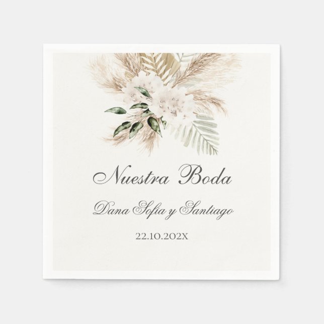 Spanish Boho Wedding Napkin (Front)