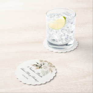 Spanish Boho Wedding Paper Coaster
