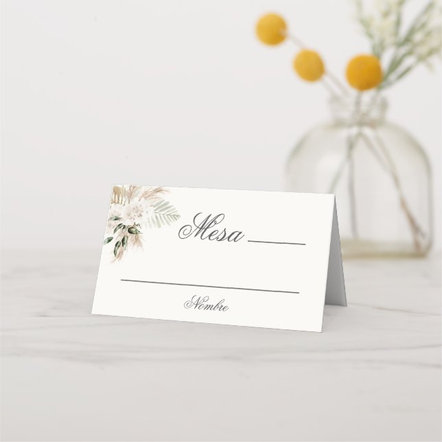 Spanish Boho Wedding Place Card (Front)
