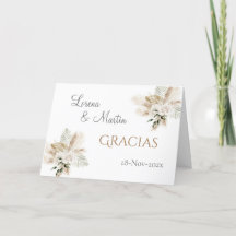 Spanish Boho Wedding Thank you card