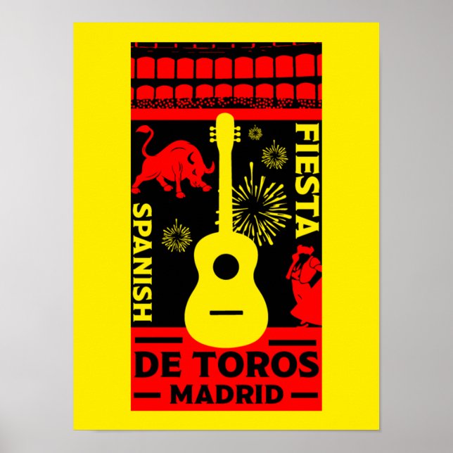Spanish Bull Fight Corrida De Toros Poster (Front)