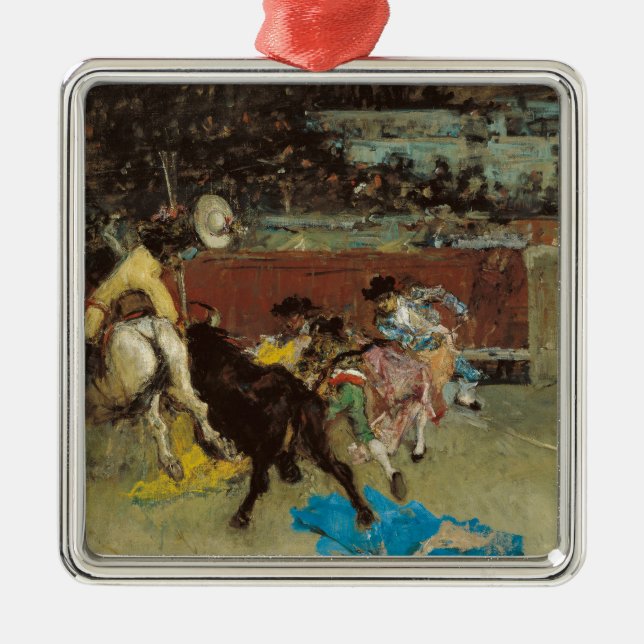 Spanish Bullfight (by Marià Fortuny) Metal Ornament (Front)