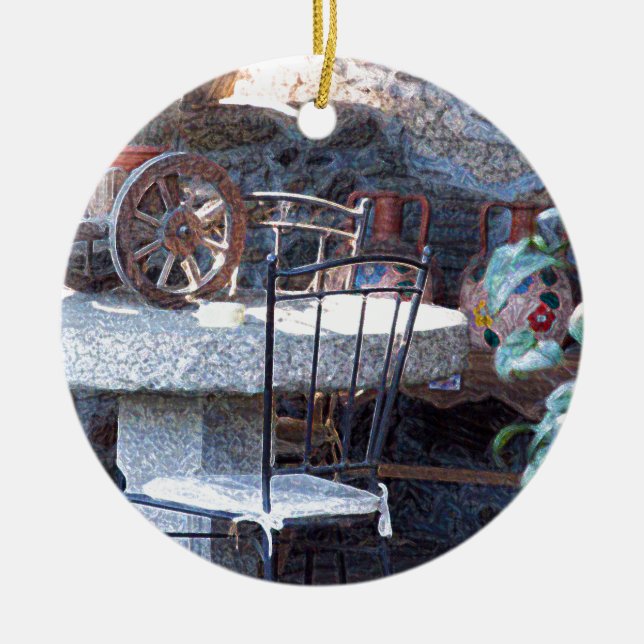 Spanish Cactus Still Life Ceramic Ornament (Front)