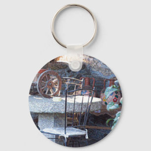 Spanish Cactus Still Life Keychain