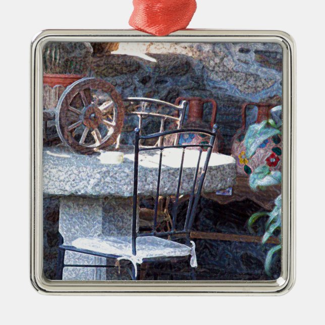 Spanish Cactus Still Life Metal Ornament (Front)