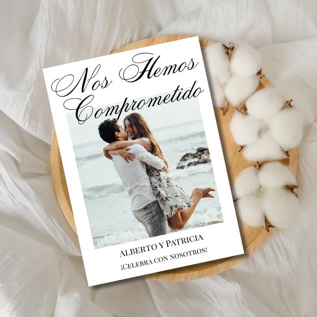 Spanish Calligraphy Minimalist Engagement Party Invitation (Creator Uploaded)