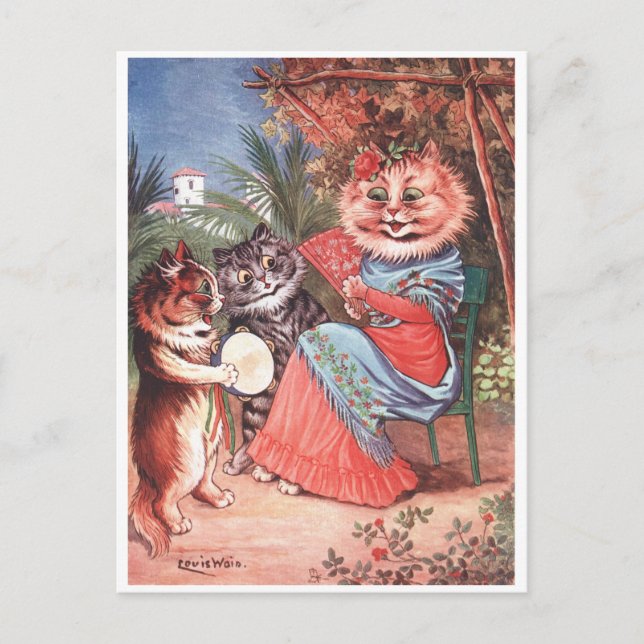 Spanish Cat by Louis Wain Postcard (Front)