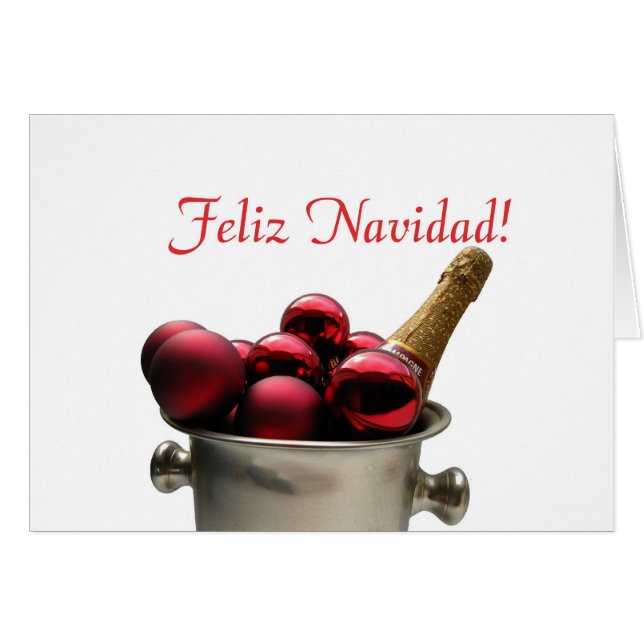 spanish christmas card bucket with champagne (Front Horizontal)