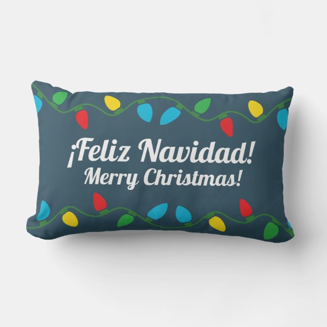 Spanish Christmas Decor Lumbar Pillow (Front)